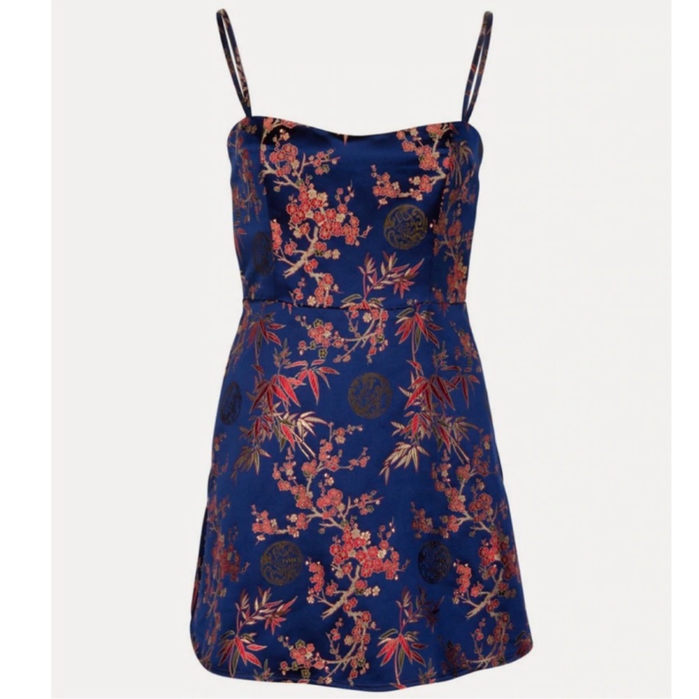 NWOT Realisation Par The Emilie Silk Mini Dress in Shanghai Nights Women’s XS - Picture 7 of 16